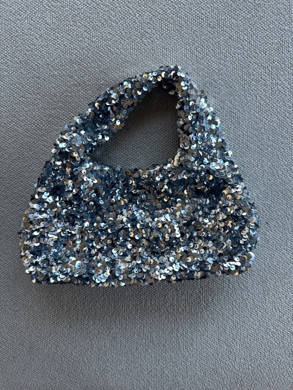 H&M Silver and Blue Sequin Mini Bagg